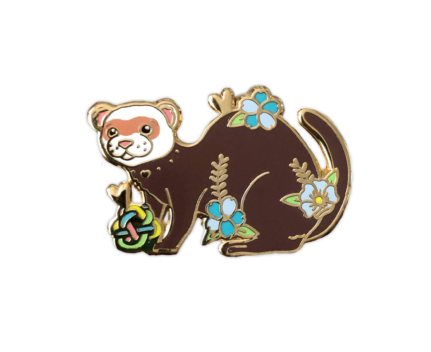 brown ferret enamel pin