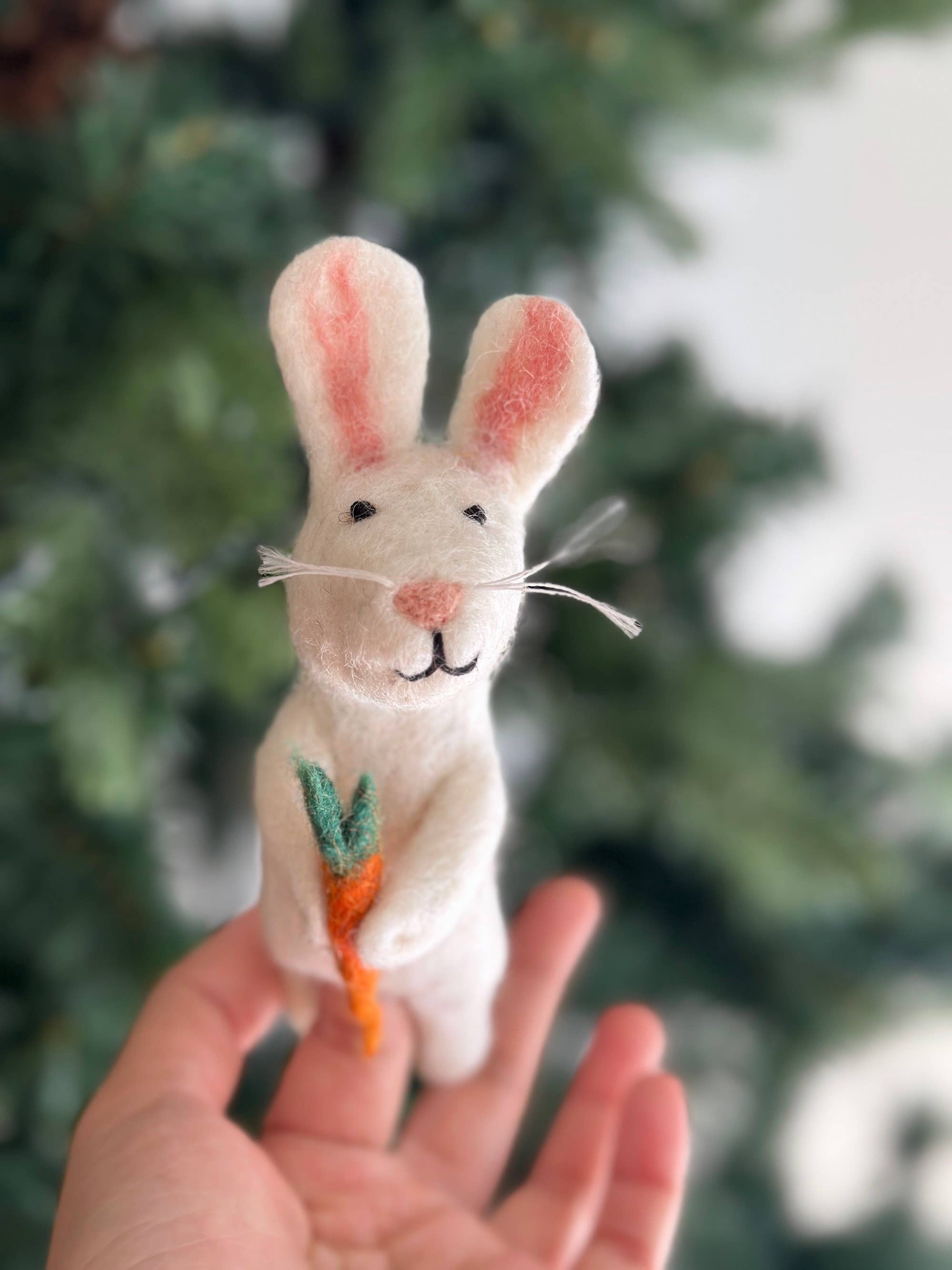 Ruby Puppet Wool Bunny Finger Puppet – Jasper and Ruby Art