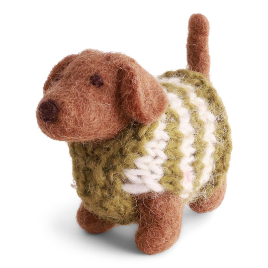 Dog - Dachshund w/Knitted Sweater - Jasper and Ruby Art