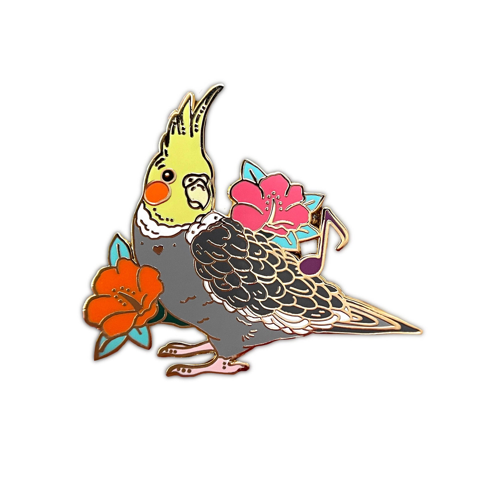 cockatiel enamel pin