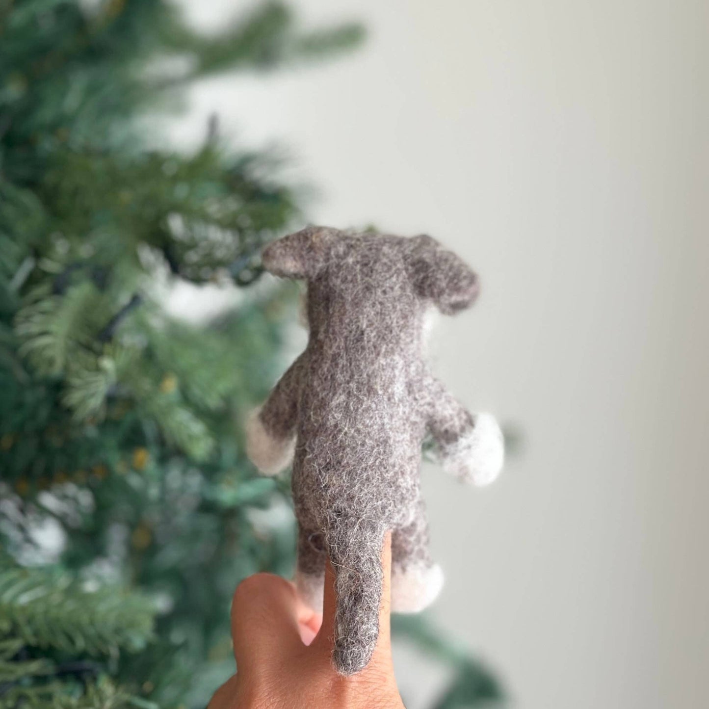 Felt Finger Puppet: Schnauzer Dog