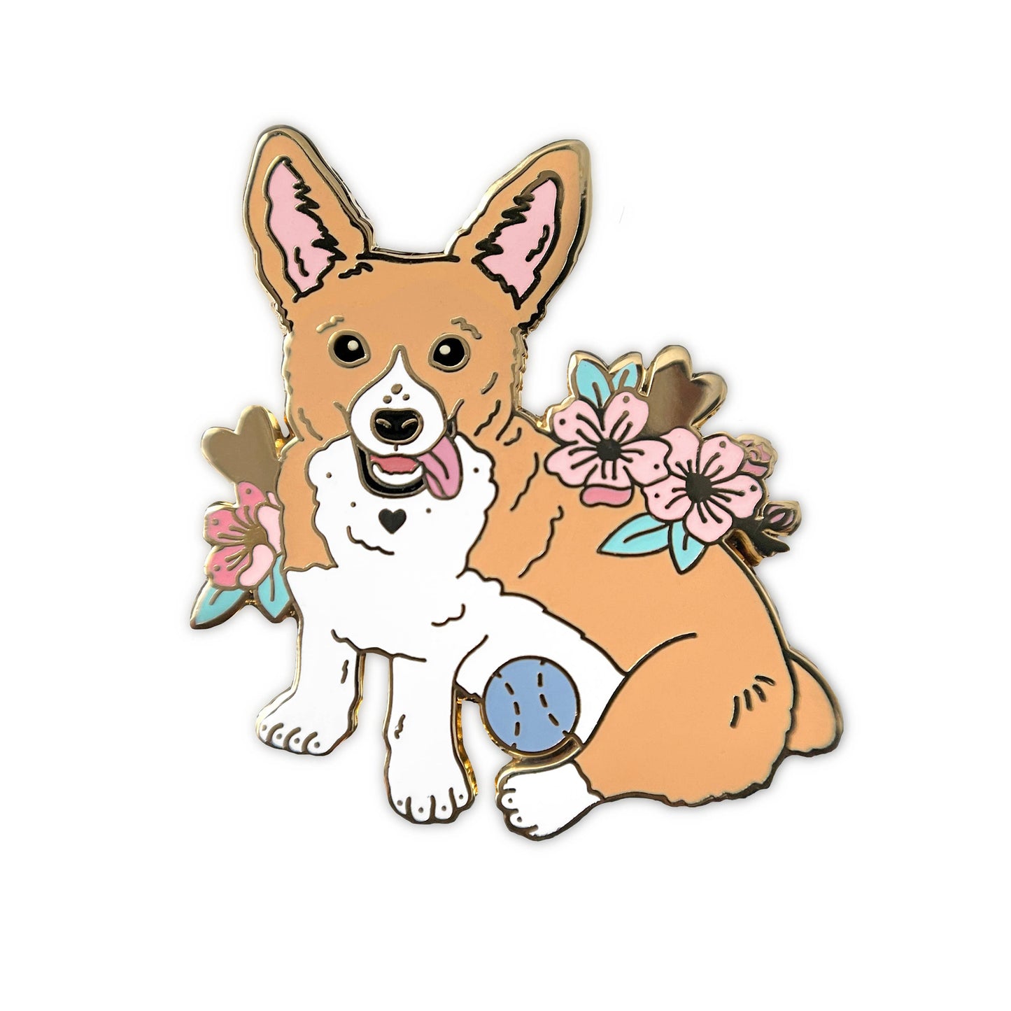 enamel corgi pin