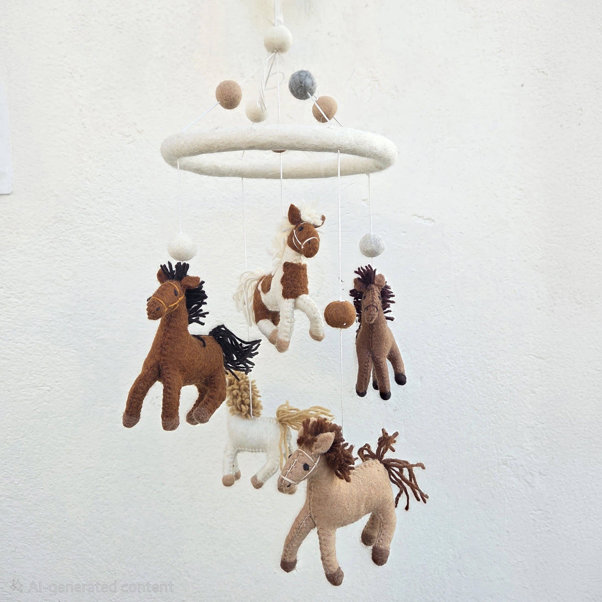 Felt Baby Mobile - Horse - Jasper and Ruby Art
