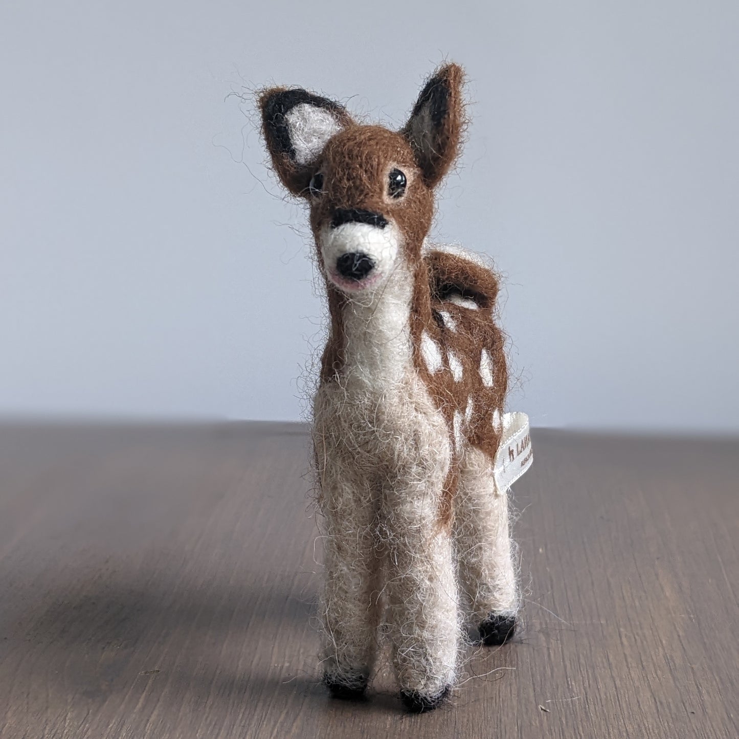 Needle Felted Little Fawn Deer: Wildlife Felted Alpaca Sculpture