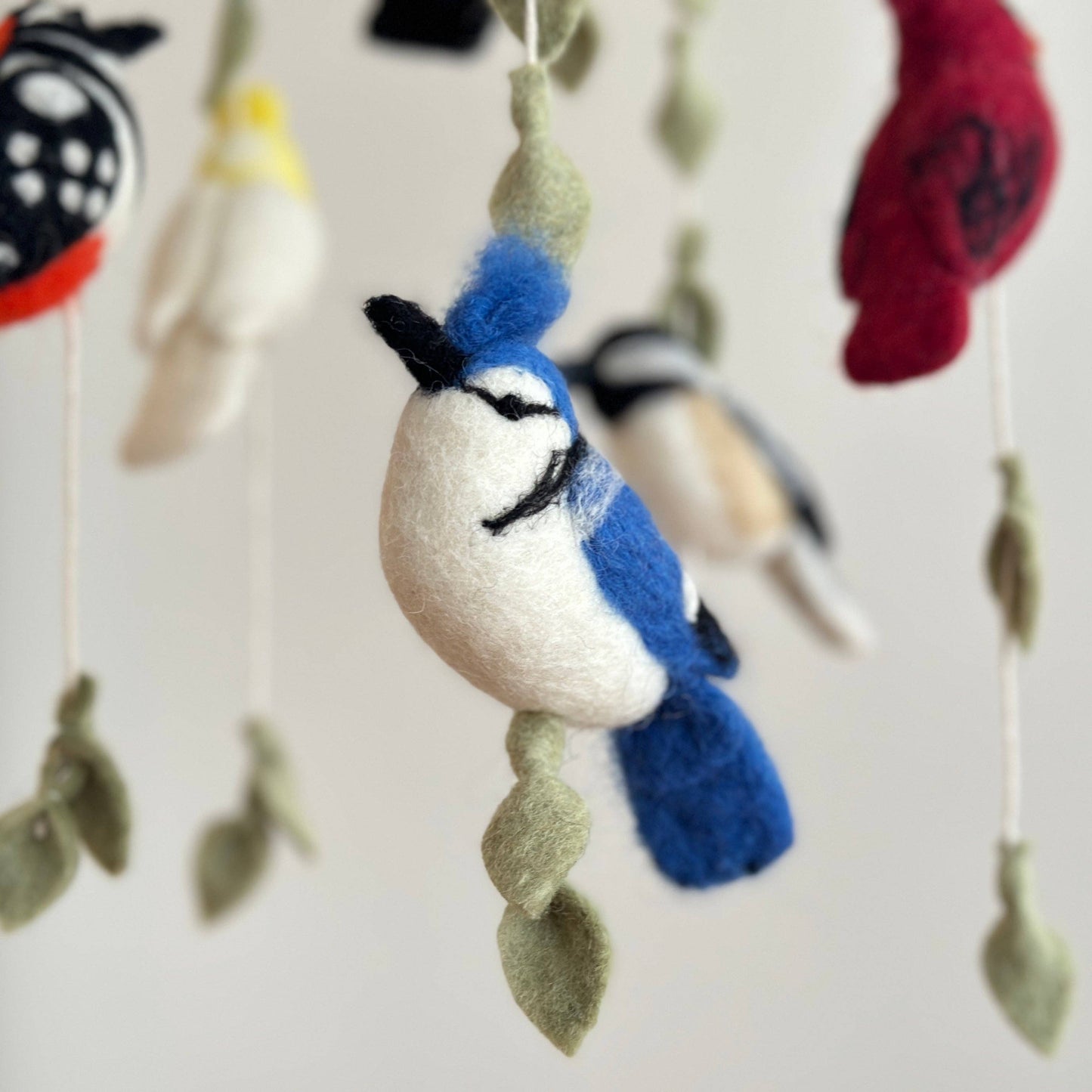 felted wool bird mobile jasper and ruby