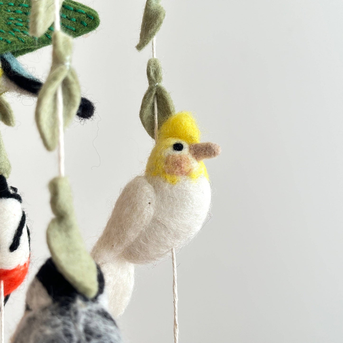 felted wool bird mobile jasper and ruby