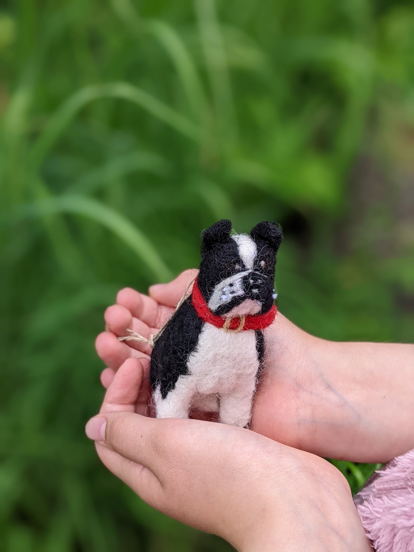 Rocco French Bull Dog: Needle Felted Alpaca Wool Sculpture, Gift for Dog Lovers