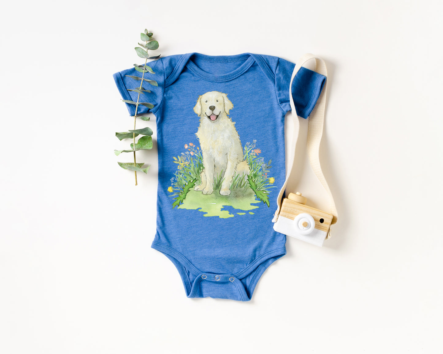 Golden Retriever Baby Bodysuit, Big Brother or Sister Birth Announcement
