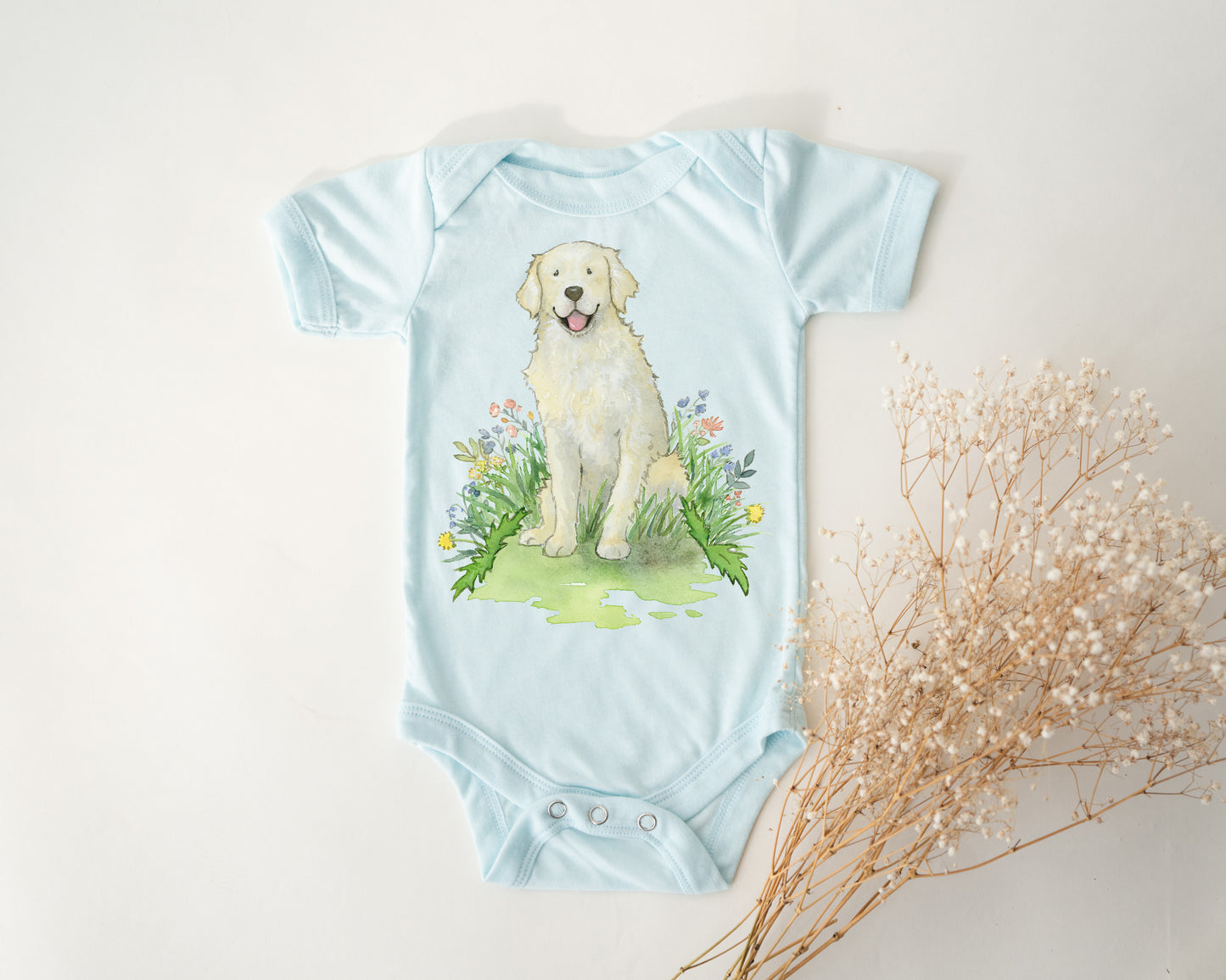 Golden Retriever Baby Bodysuit, Big Brother or Sister Birth Announcement