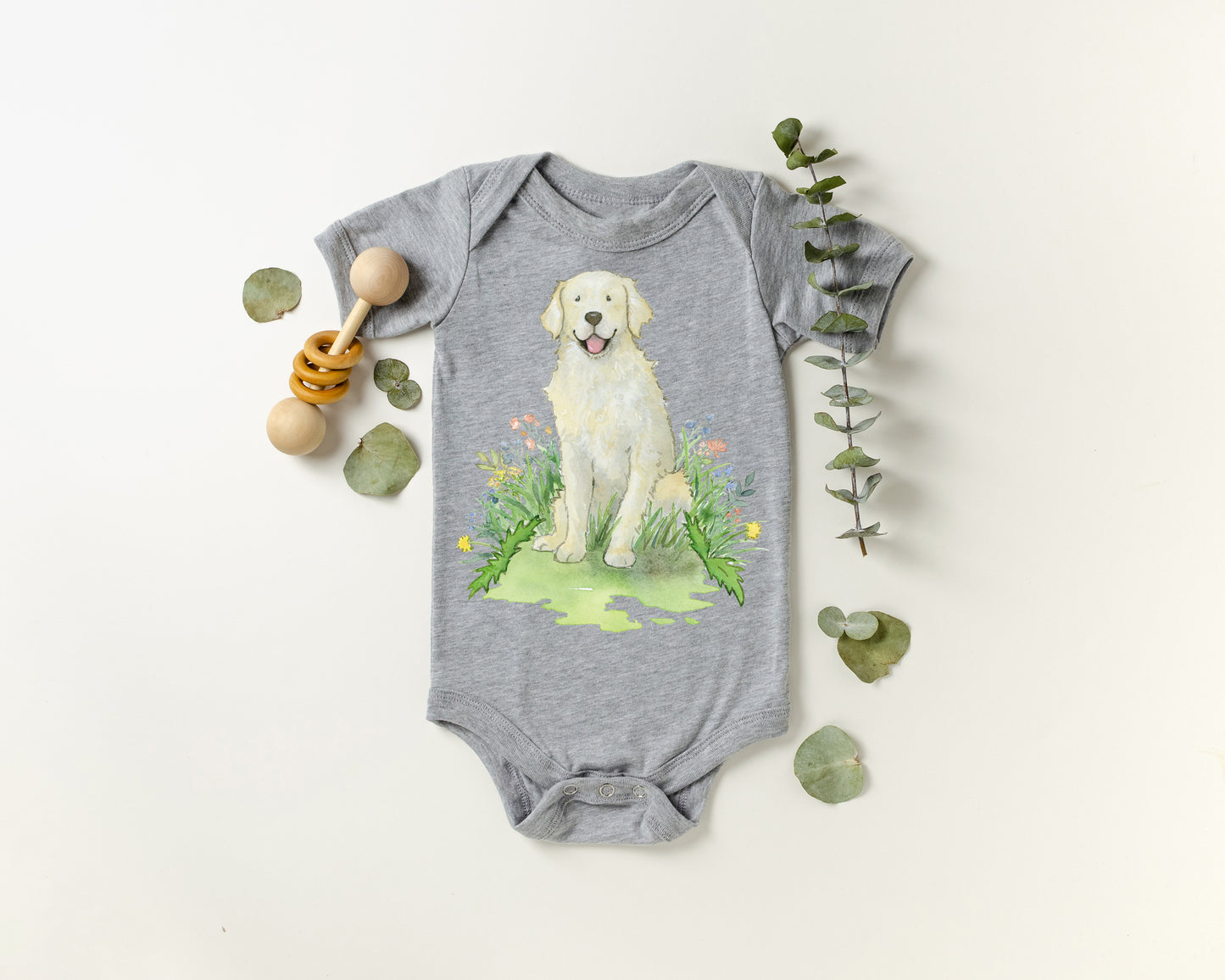 Golden Retriever Baby Bodysuit, Big Brother or Sister Birth Announcement