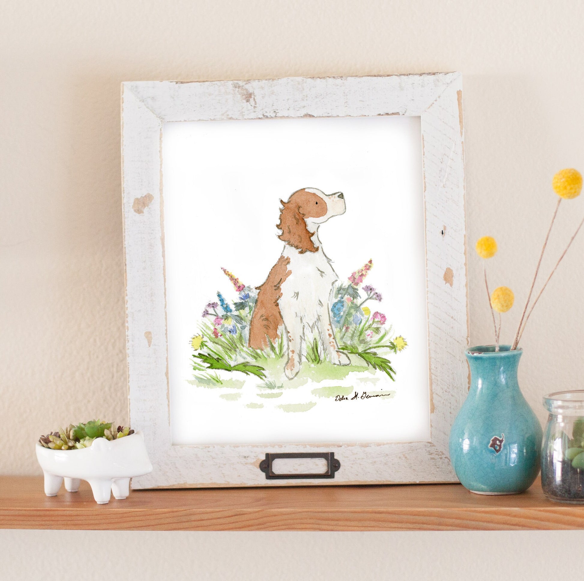 Springer Spaniel Art, Watercolor Print