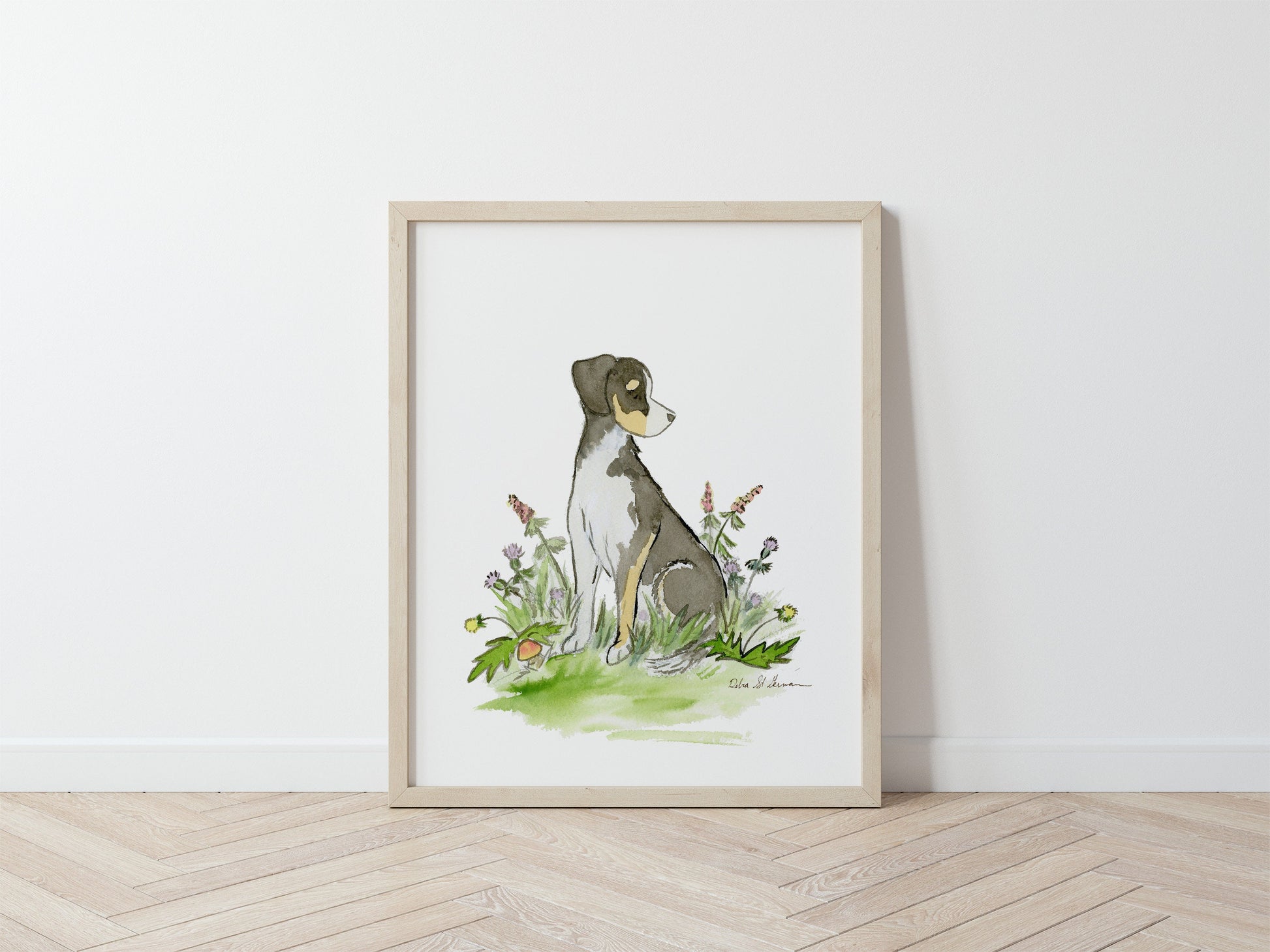 Mixed Breed Dog Art, Basenji Print, Gift for Dog Lovers