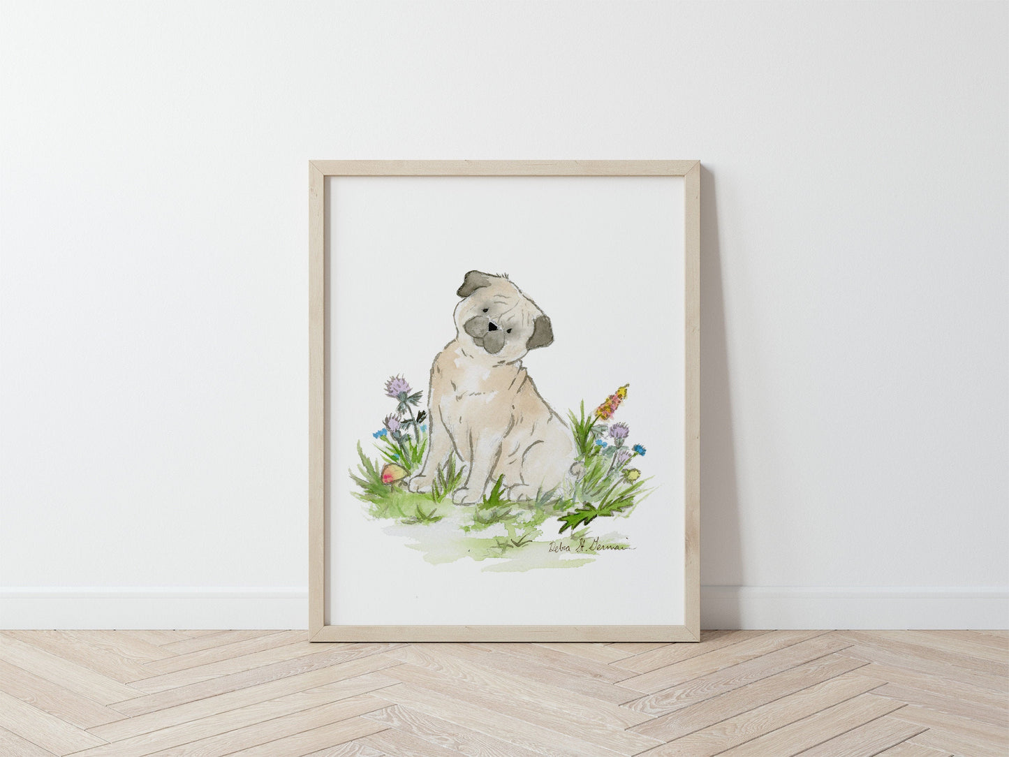 Pug Art Print, Pug Gift, Watercolor Pug, Pug Wall Art, Pug Lover Gift, Puppy Nursery Art, Pug Mom Gift, Pug Artwork, Cute Pug, Cute Dog Art