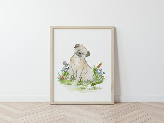 Pug Art Print, Pug Gift, Watercolor Pug, Pug Wall Art, Pug Lover Gift, Puppy Nursery Art, Pug Mom Gift, Pug Artwork, Cute Pug, Cute Dog Art