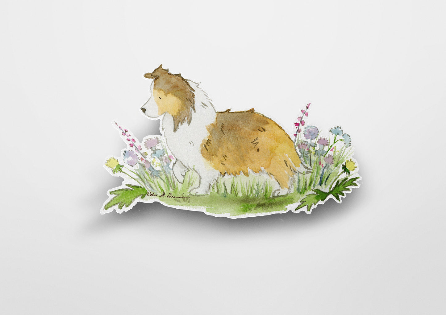 Shetland Sheepdog Sticker, Sable Sheltie Car Decal