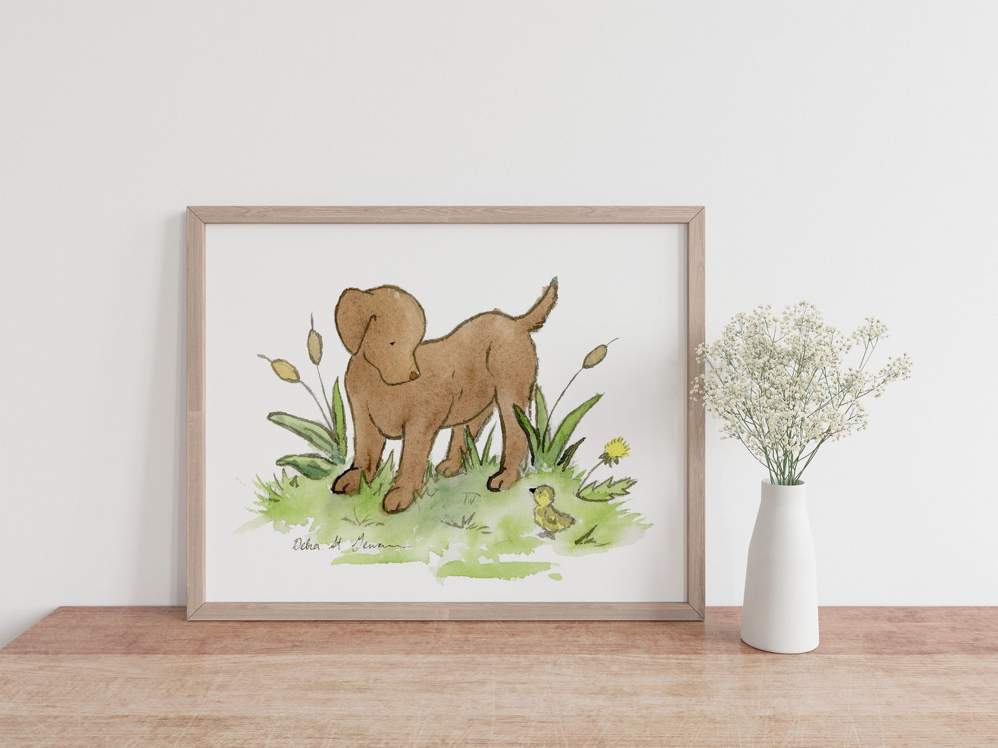 Chocolate Lab Print, Gift for Lab Lovers, Watercolor Dog Art