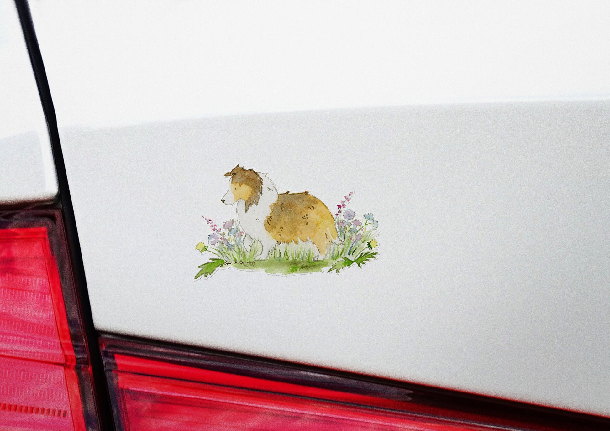 Shetland Sheepdog Sticker, Sable Sheltie Car Decal