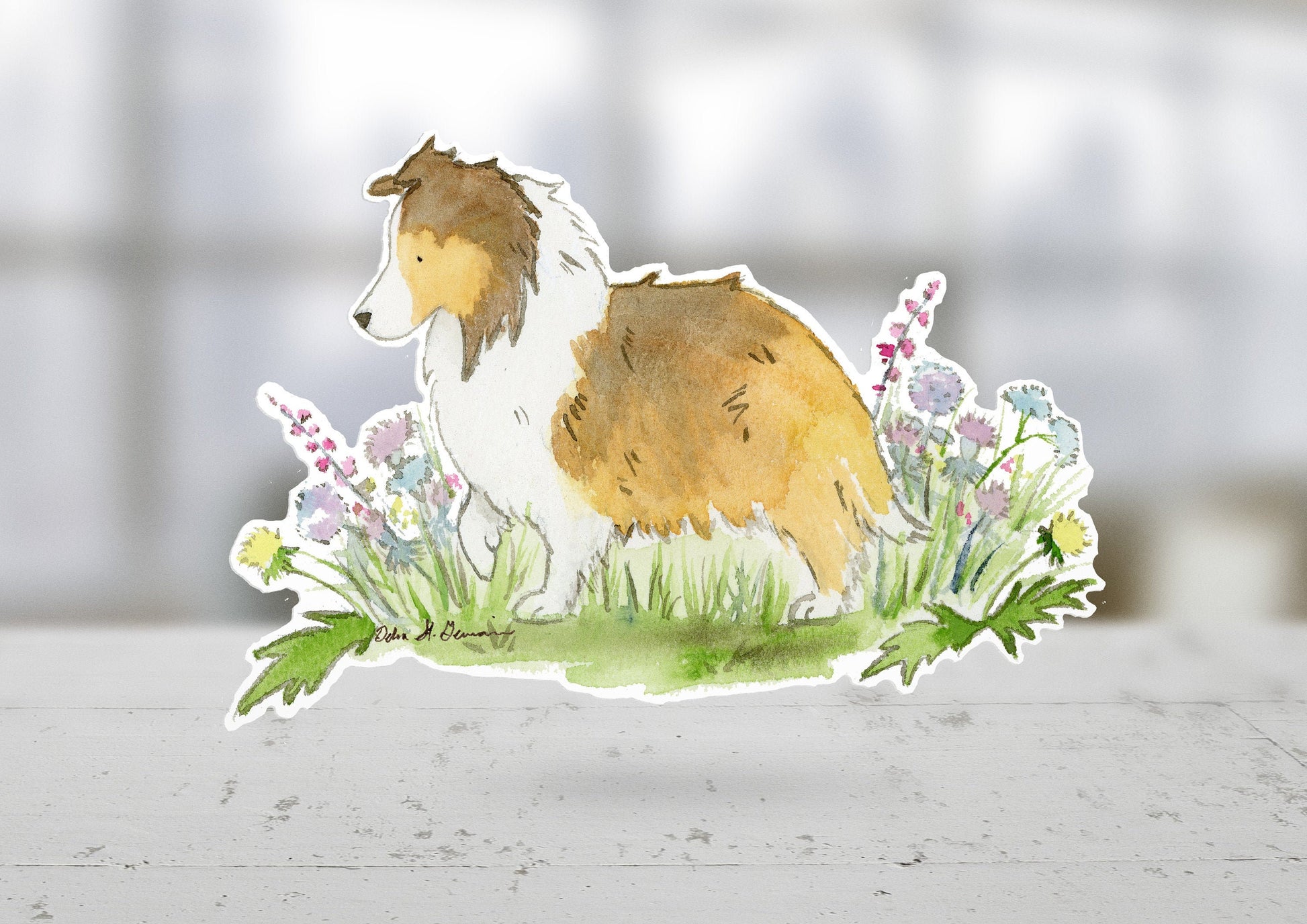 Shetland Sheepdog Sticker, Sable Sheltie Car Decal