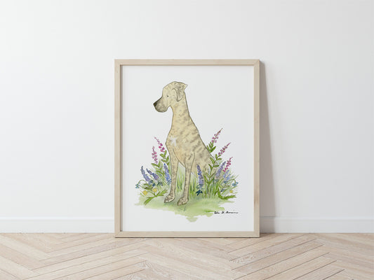 Brindle Great Dane Art Print, Gifts for Dog Lovers