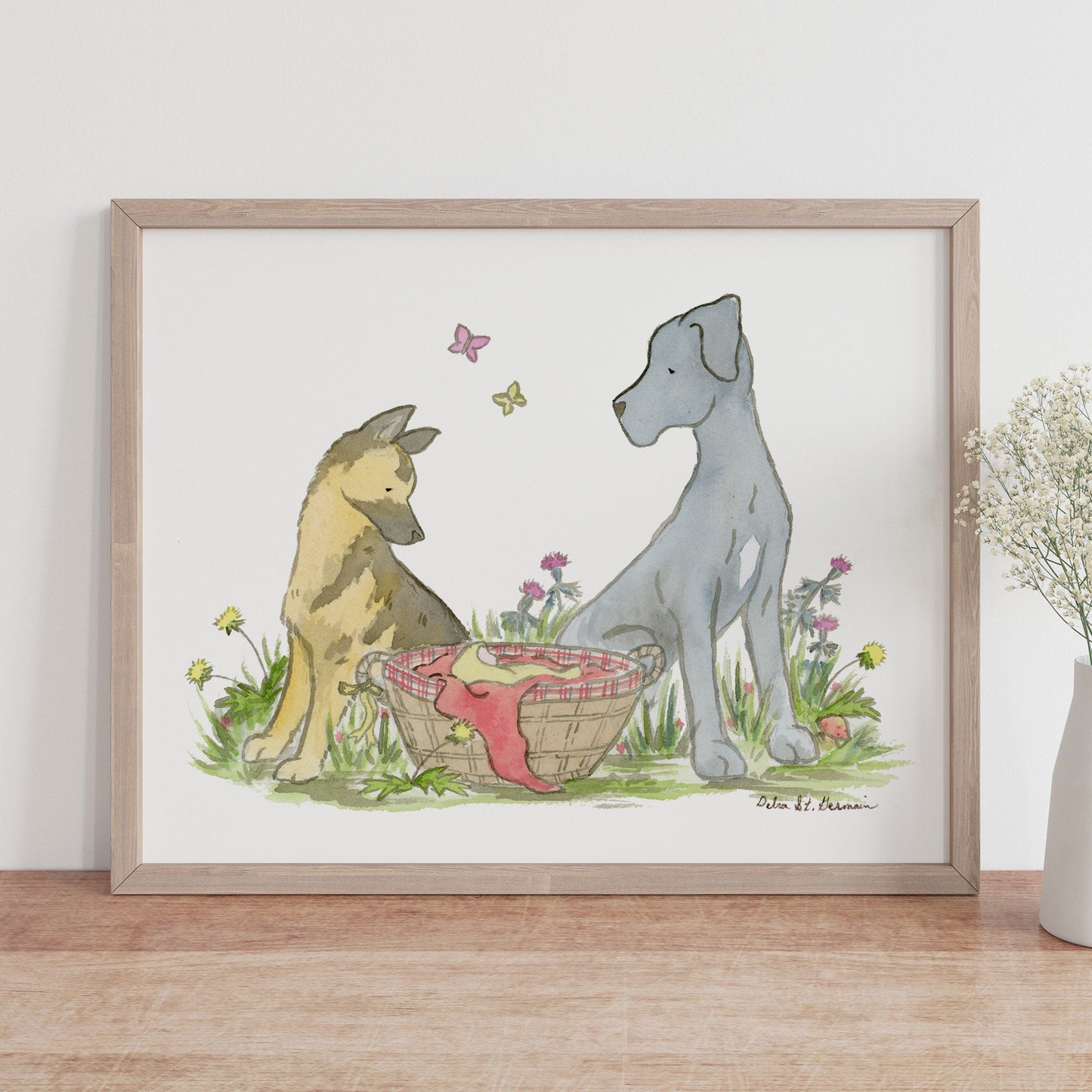 German Shepherd Art Print, Great Dane Art, Dog Nursery Art