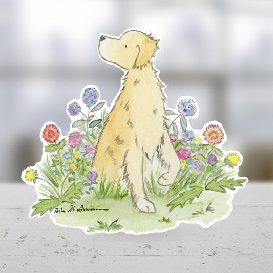 Golden Retriever Sticker, Dog Car Decal