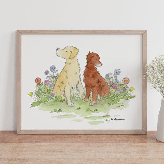 Golden Retriever Watercolor Art Print