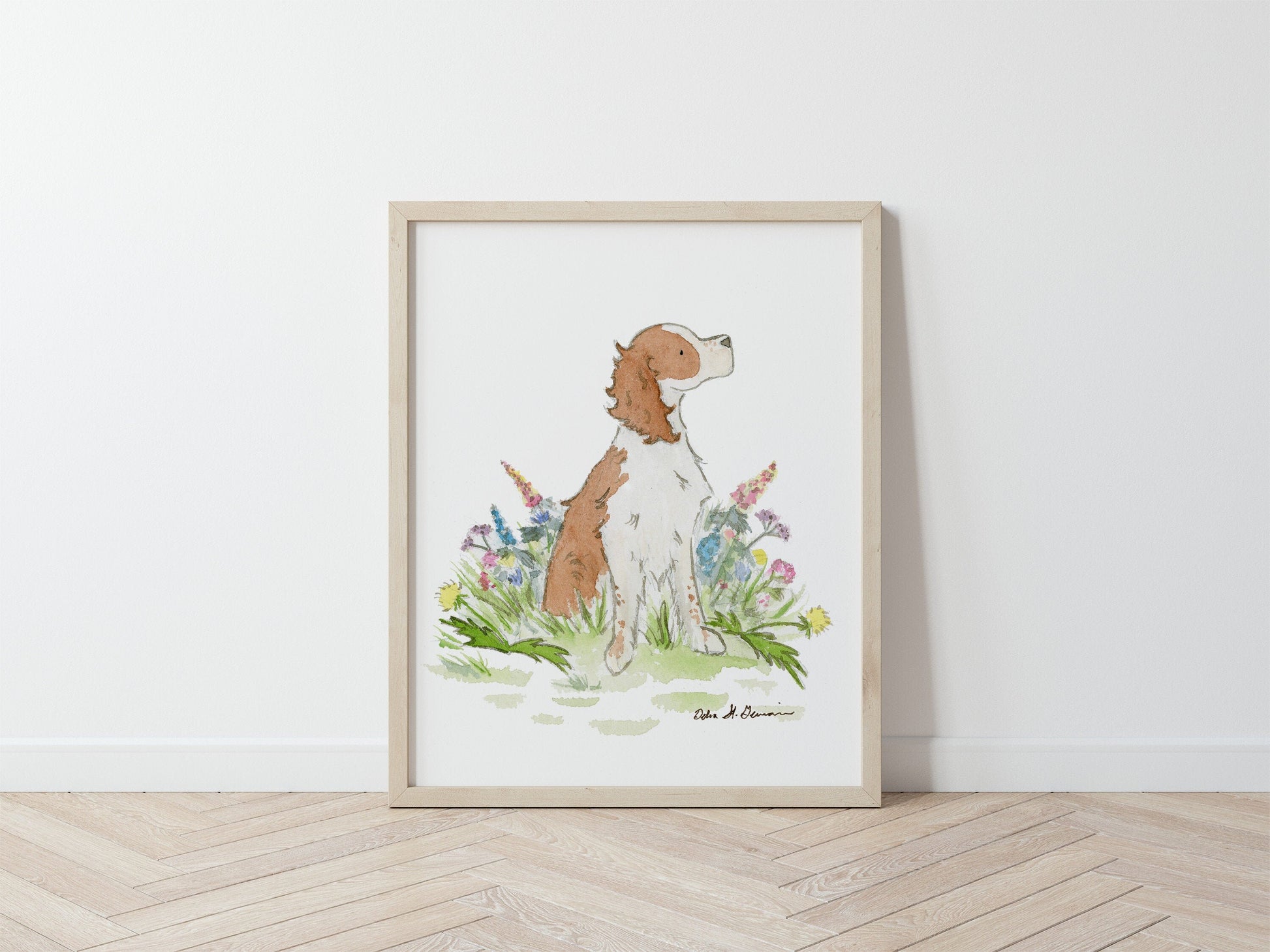 Springer Spaniel Art, Watercolor Print