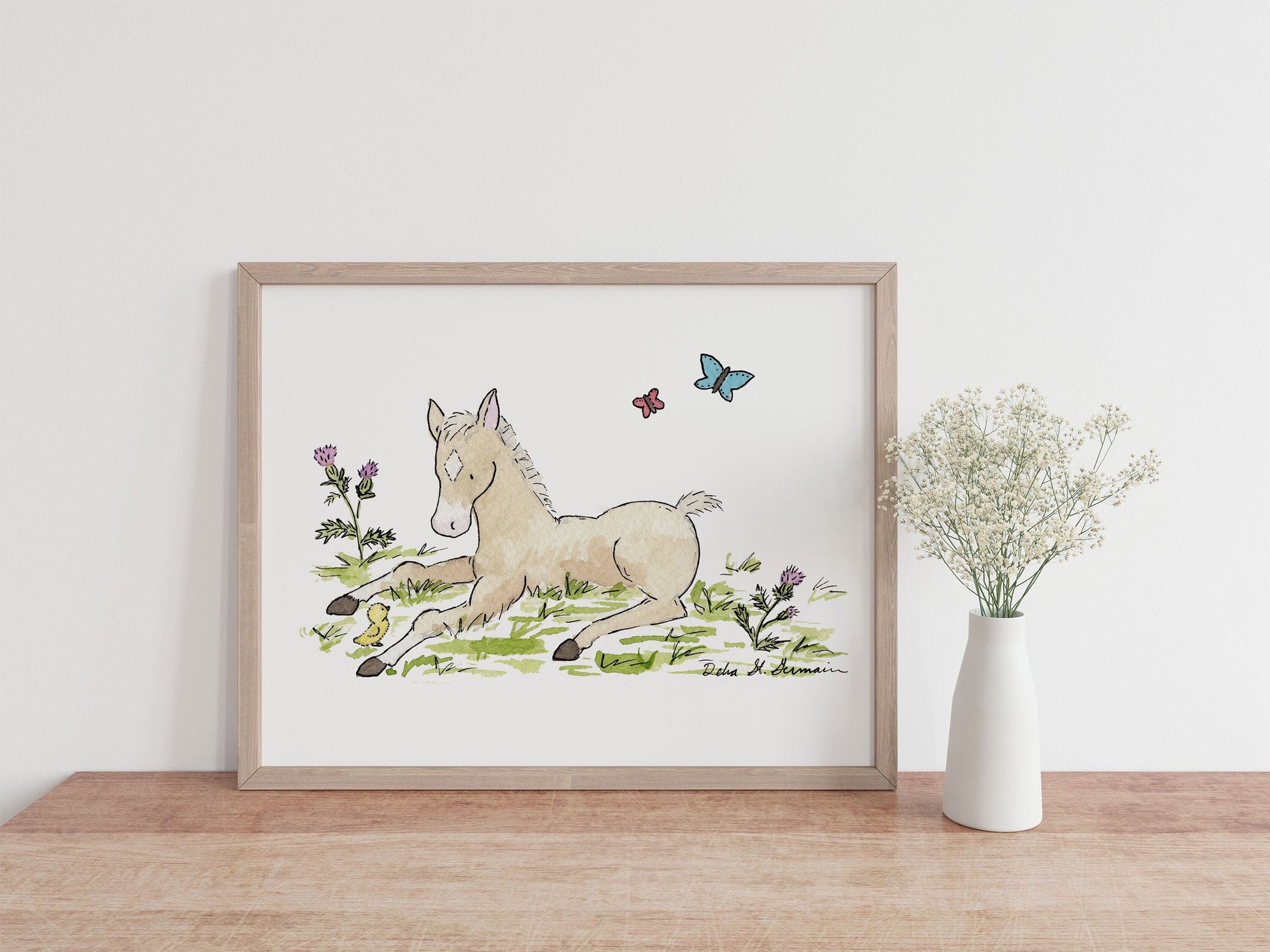 Pony Nursery Art, Children's Watercolor Art Print