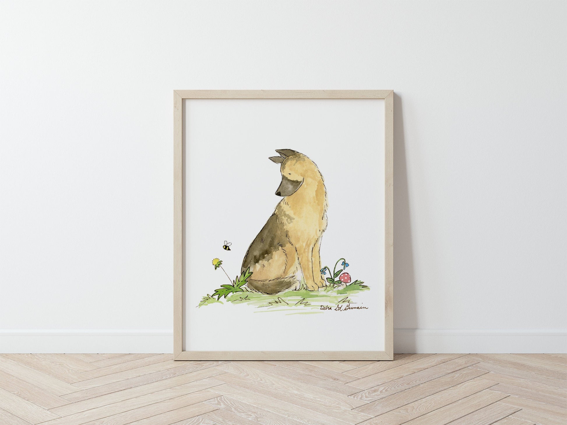 German Shepherd Art, Cute GSD Print