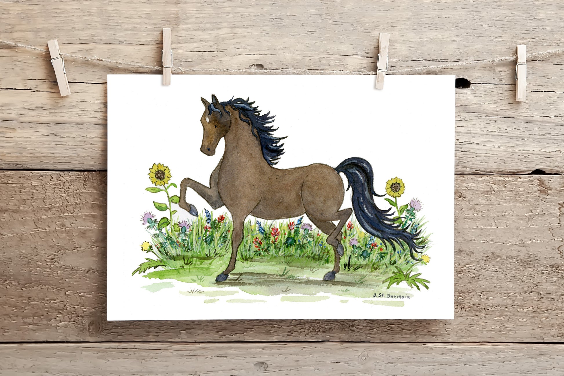 Morgan Horse Watercolor Art Print