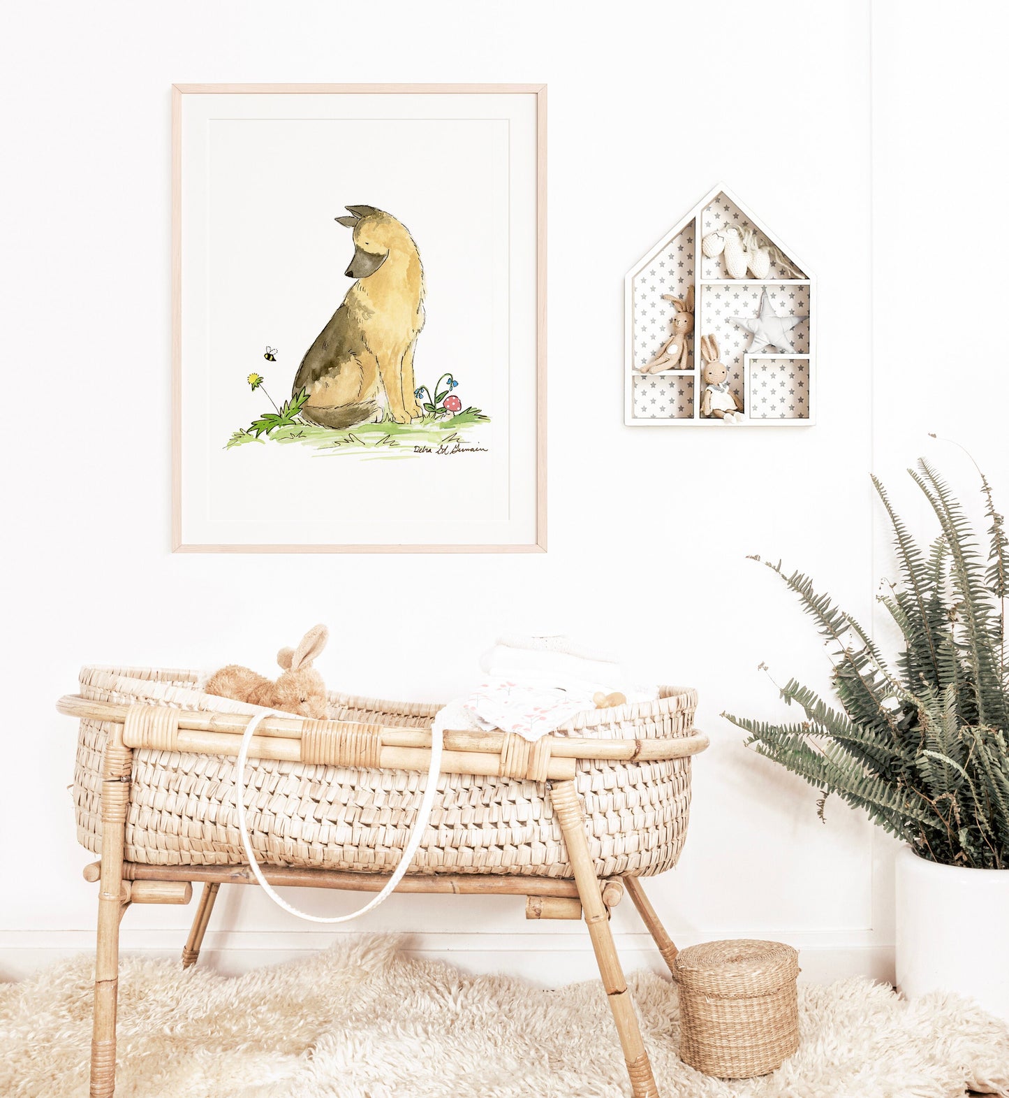 German Shepherd Art, Cute GSD Print