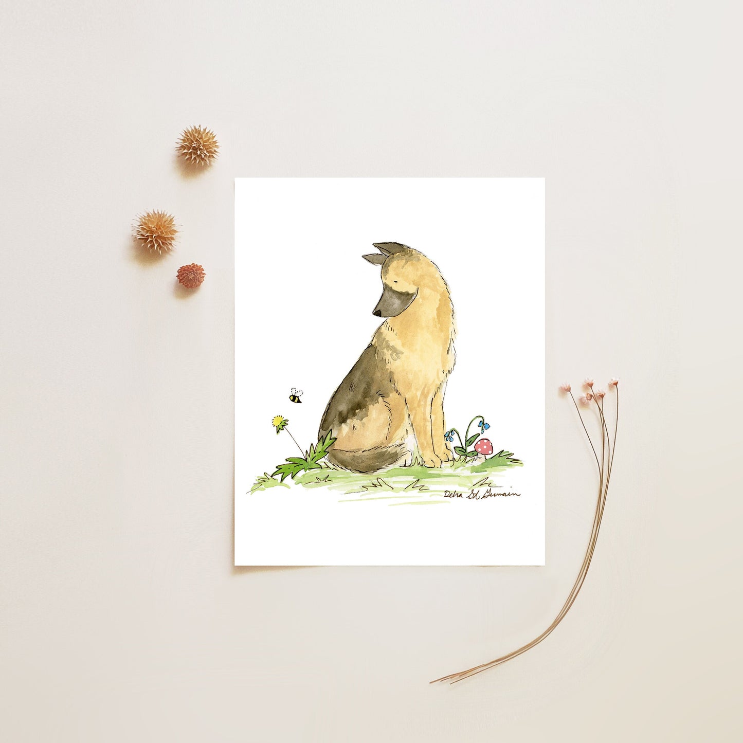 German Shepherd Art, Cute GSD Print