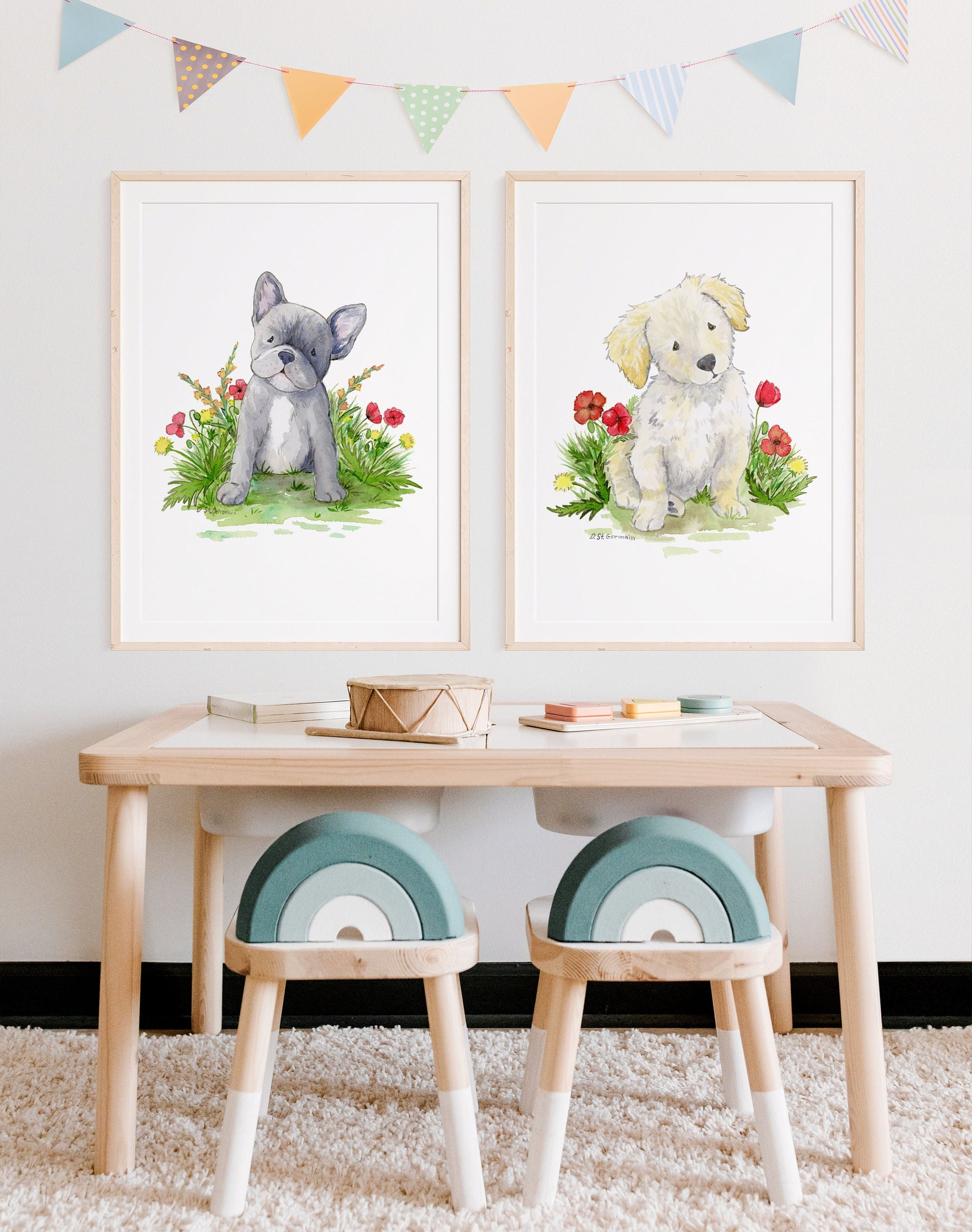 Goldendoodle Art, Watercolor Golden Retriever Puppy Print for Dog Lovers