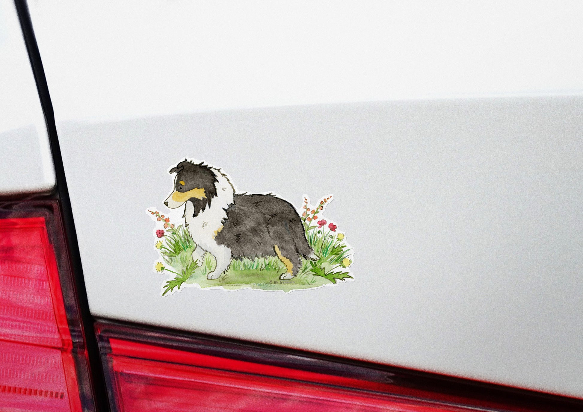 Sheltie Sticker, Tricolor Shetland Sheepdog Decal