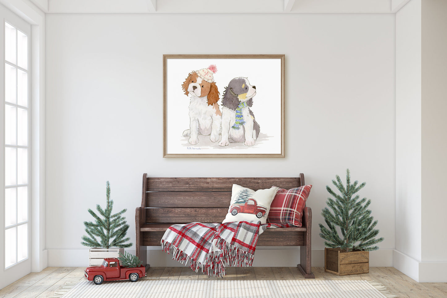Cavalier King Charles Spaniel Holiday Art Print