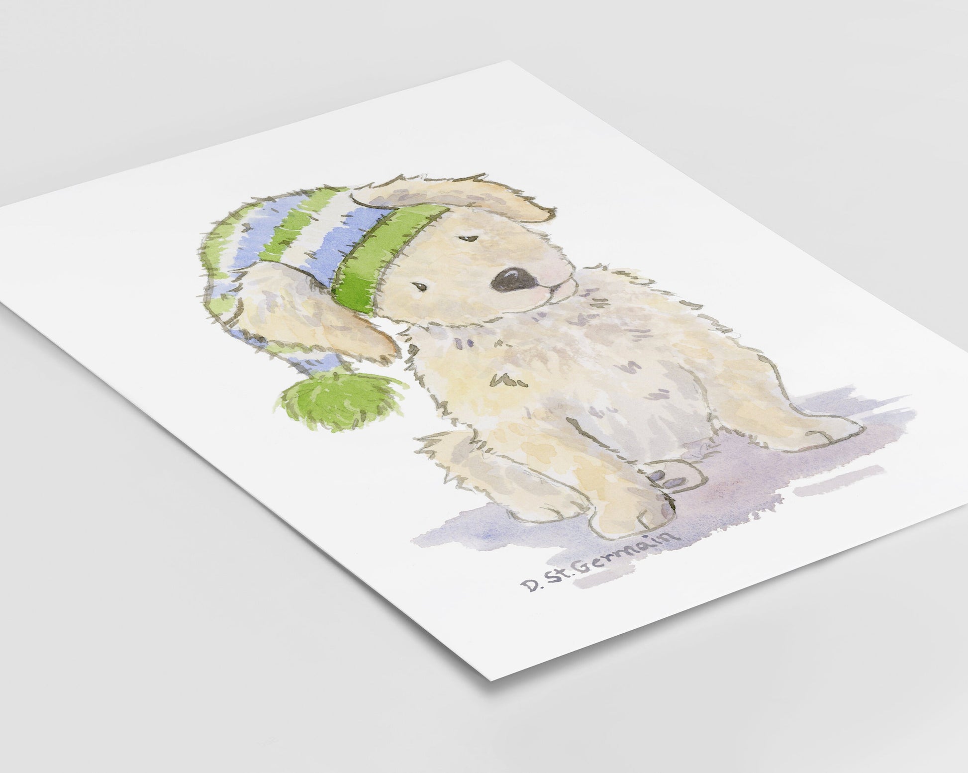 Doodle Puppy Art, Holiday Doodle Dog Print