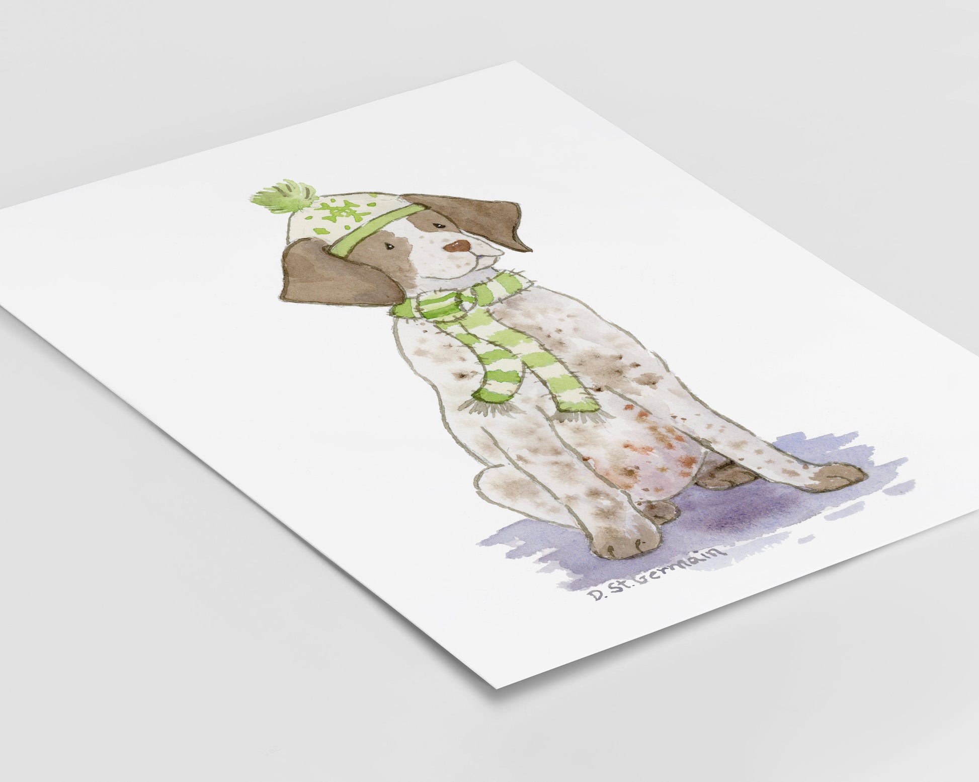 German Shorthaired Pointer Art, GSP Holiday Print