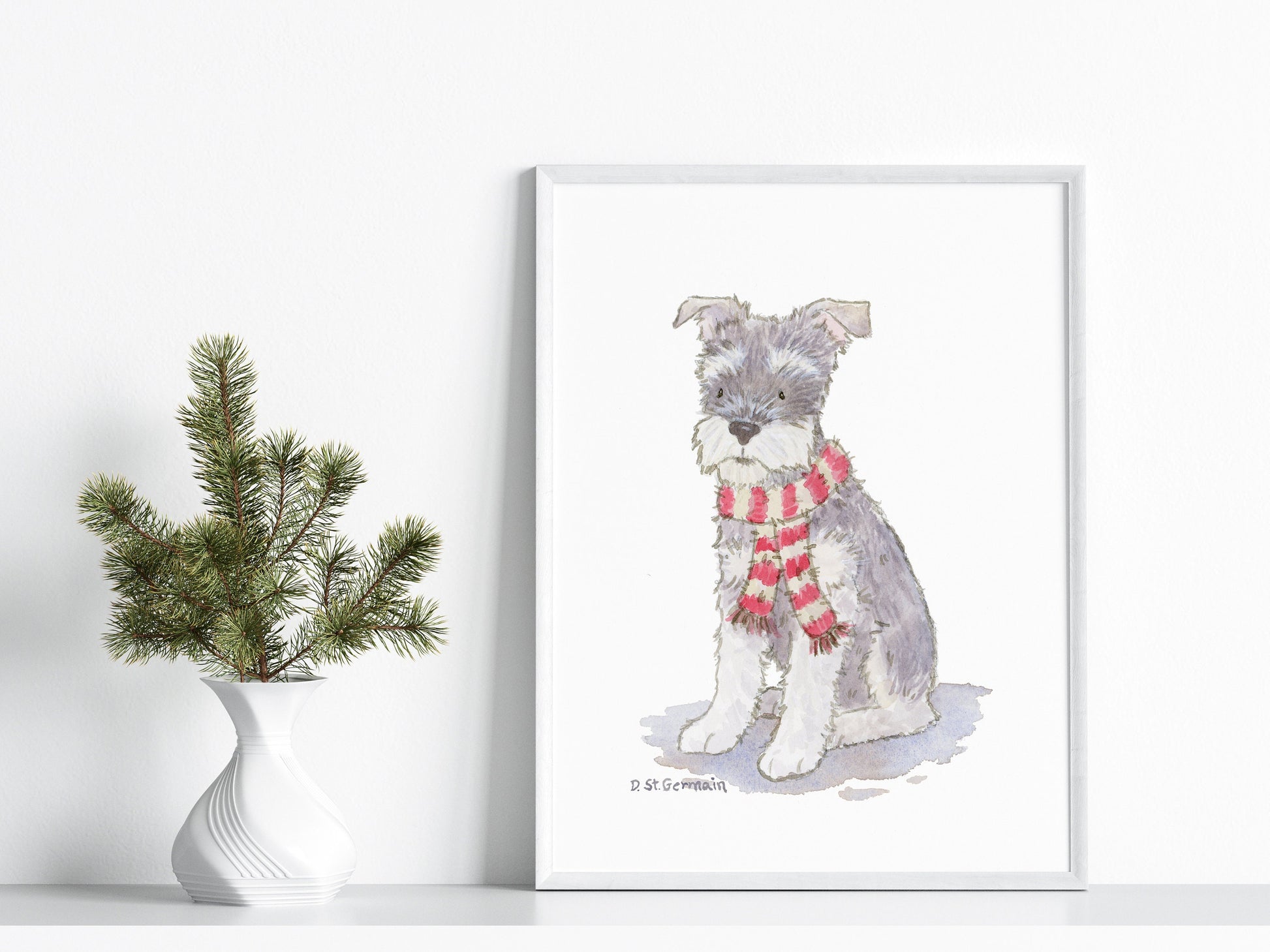 Schnauzer Holiday Art Print