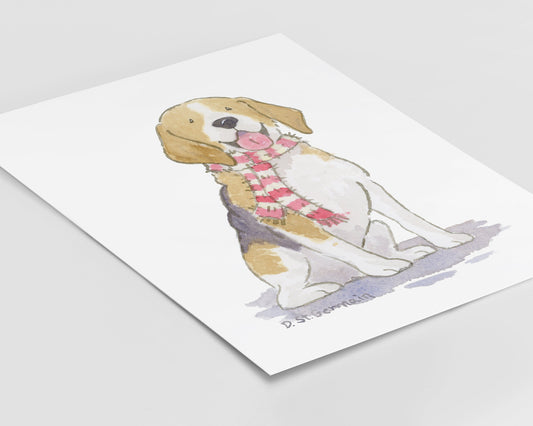 Beagle Holiday Art Print
