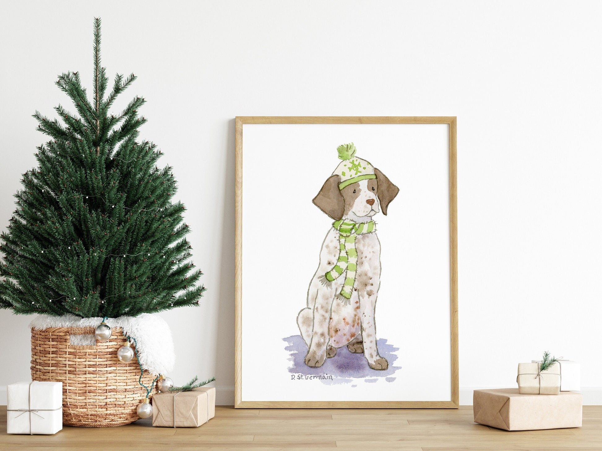 German Shorthaired Pointer Art, GSP Holiday Print