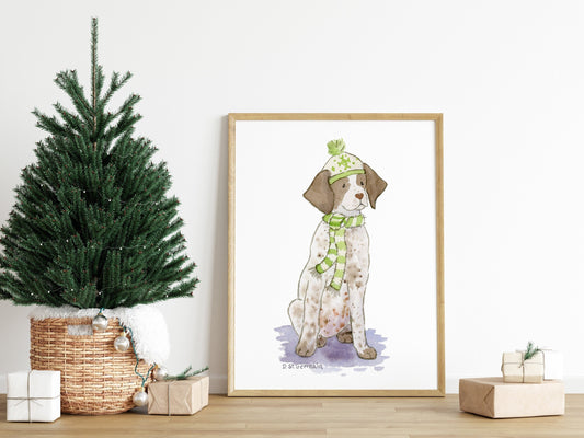 German Shorthaired Pointer Art, GSP Holiday Print