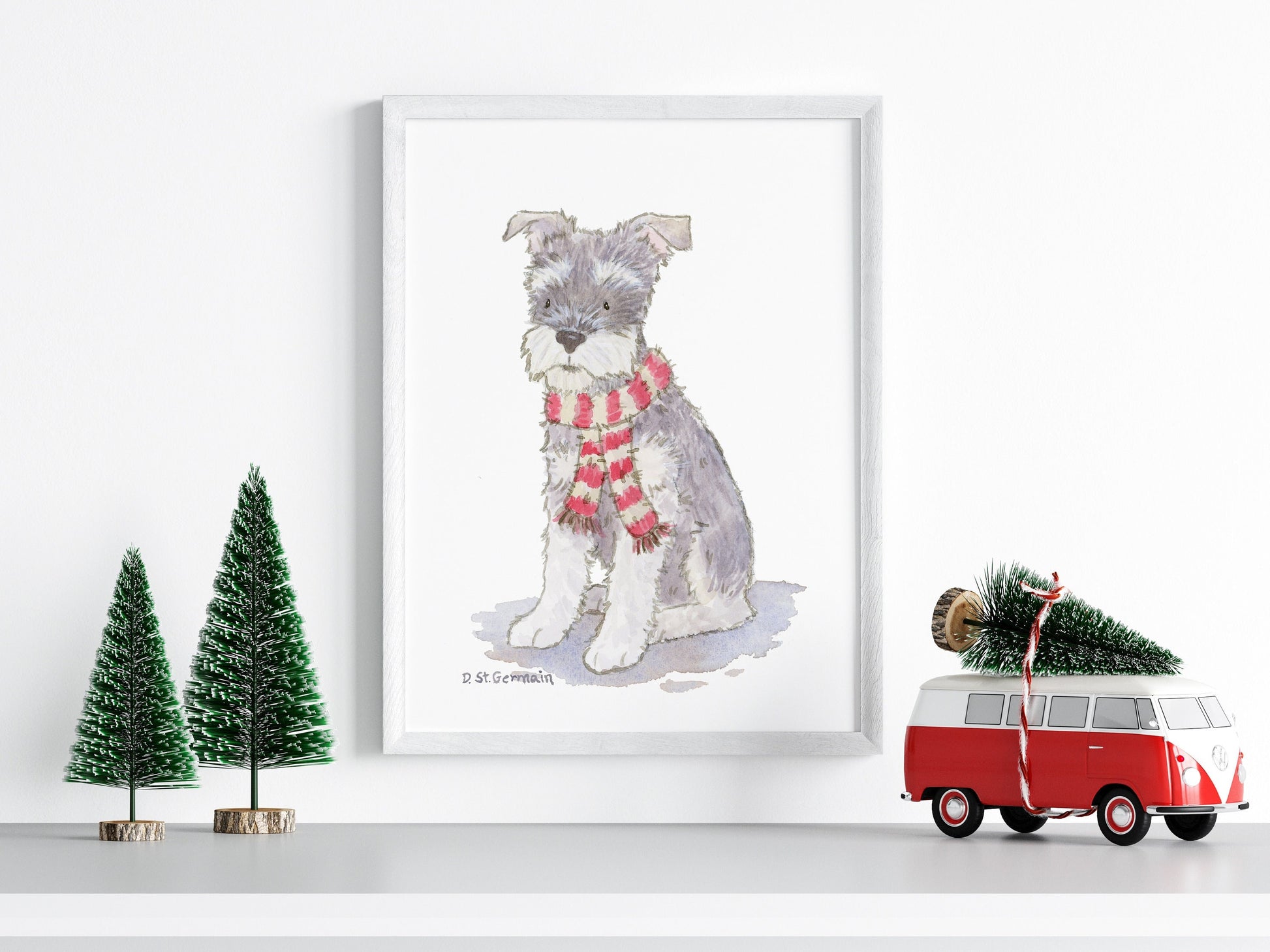 Schnauzer Holiday Art Print