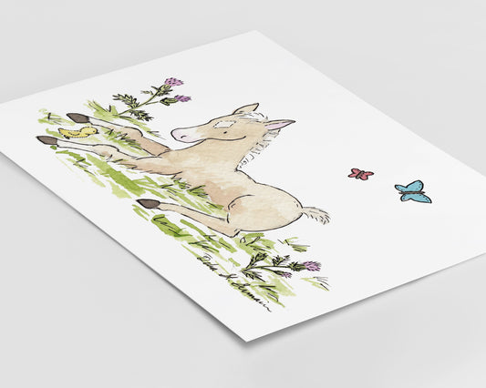 Pony Nursery Art, Children's Watercolor Art Print