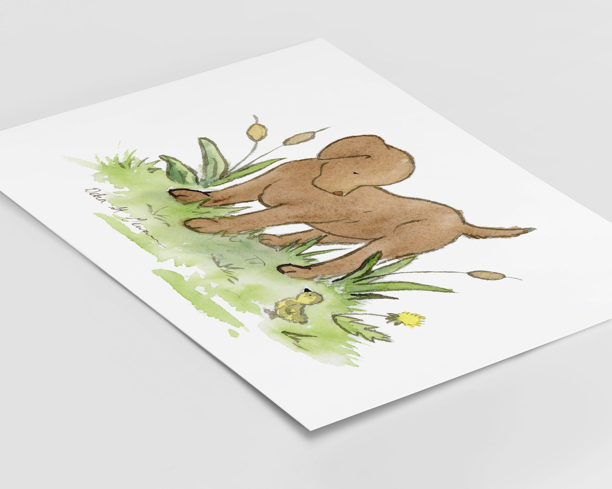 Chocolate Lab Print, Gift for Lab Lovers, Watercolor Dog Art