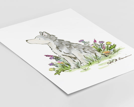 Siberian Husky Art, Watercolor Print, Gift for Husky Lovers