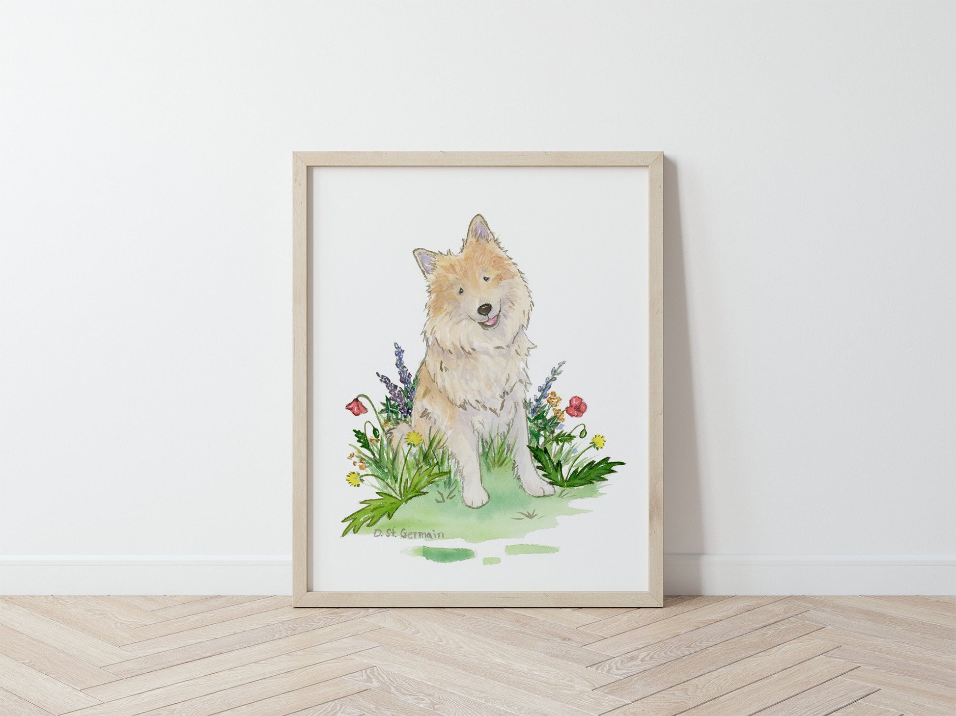 Icelandic Sheepdog Watercolor Art Print, Gift for Dog Lovers