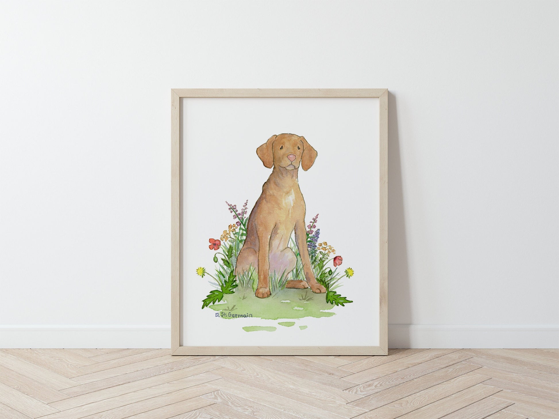 Vizsla Watercolor Art Print, Vizsla Gift for Dog Lovers