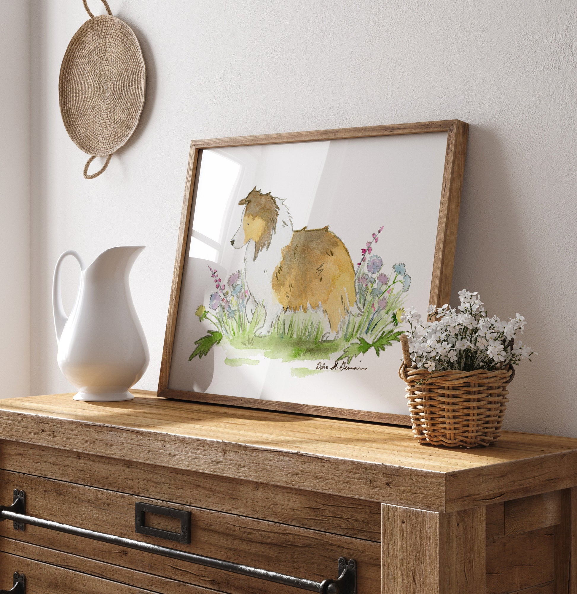 Sable Sheltie Art, Shetland Sheepdog Watercolor Print, Gift for Sheltie Lovers