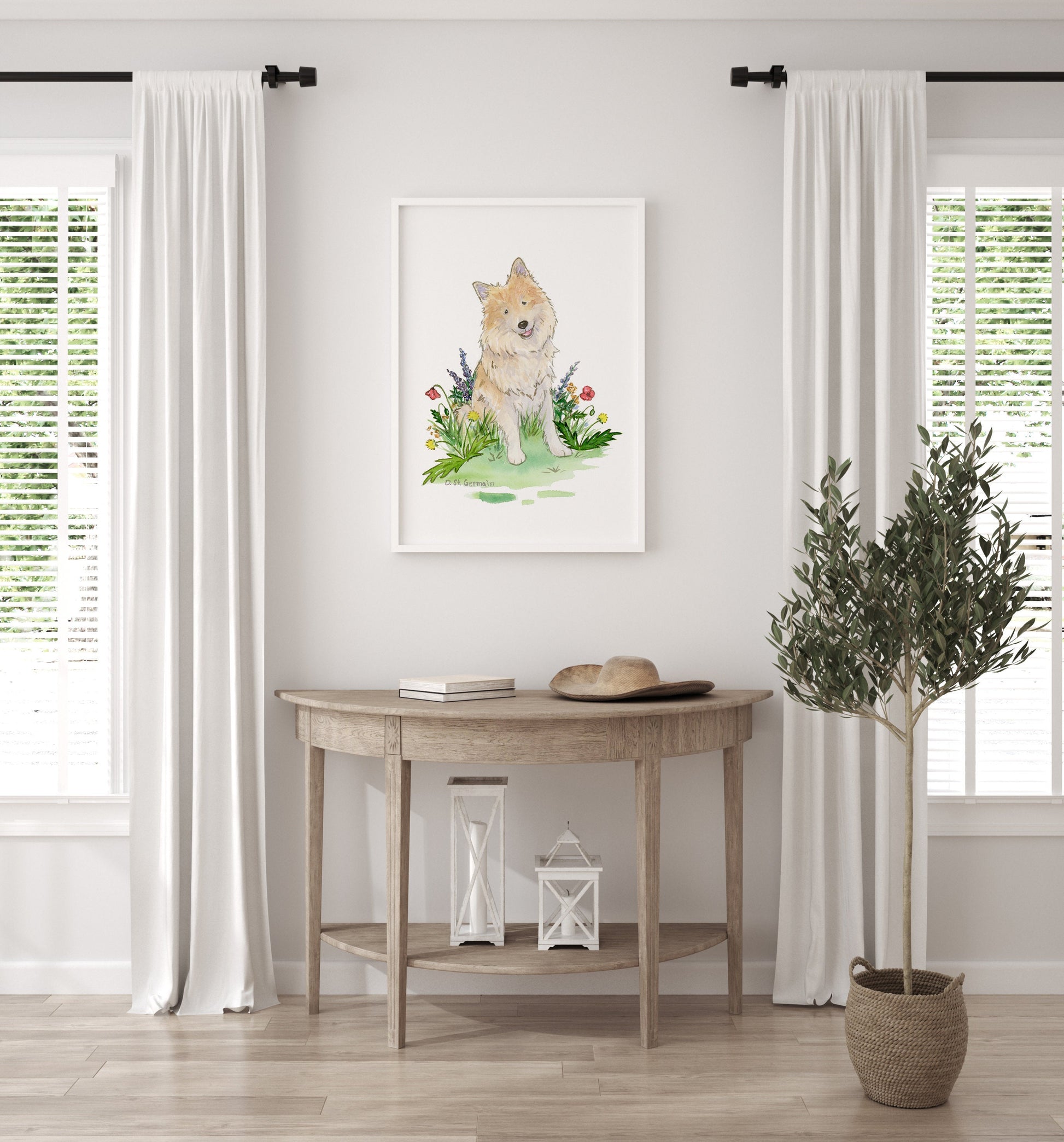 Icelandic Sheepdog Watercolor Art Print, Gift for Dog Lovers