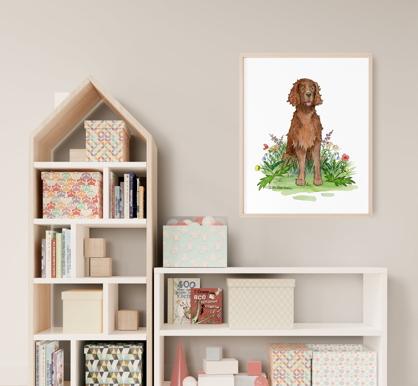 Irish Setter Watercolor Art Print, Gift for Irish Setter Lovers